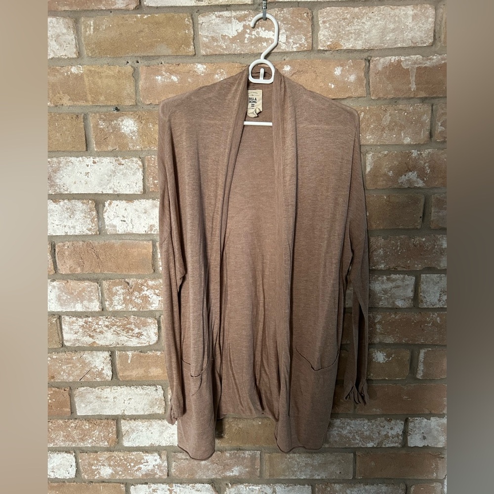 Billabong Women's Brown Open Front Cardigan. Size Medium.